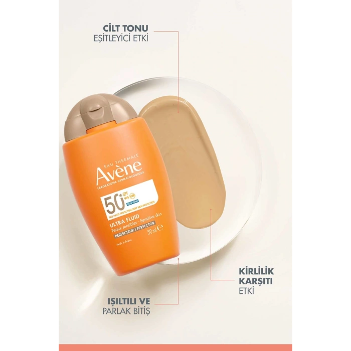 Avene Solaire Ultra Fluid Perfector Spf50+ Cilt Tonu Eşitleyici Renkli Güneş Kremi 50 ml