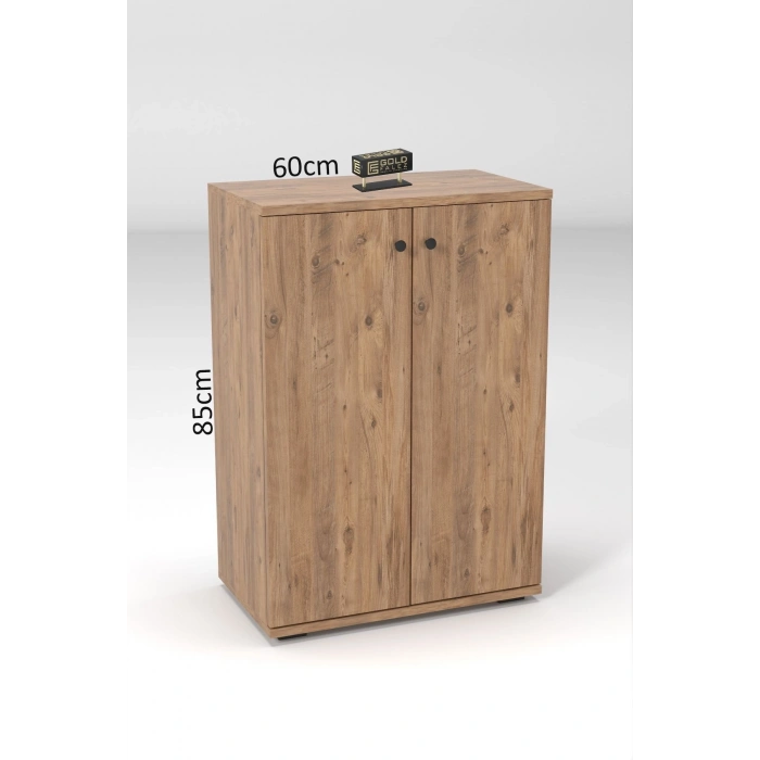 Ayakkabılık Çok Amaçlı Ayakkabı Dolabı 5 Raflı 2 Kapaklı Ceviz