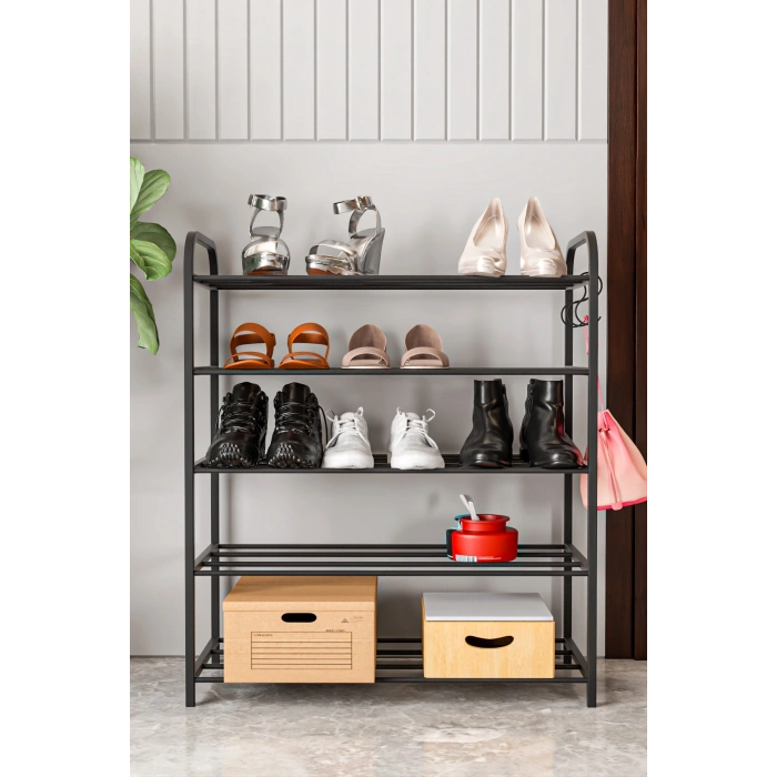 Ayakkabılık Metal 5 Katlı Ayakkabı Düzenleyici Çok Amaçlı Raf