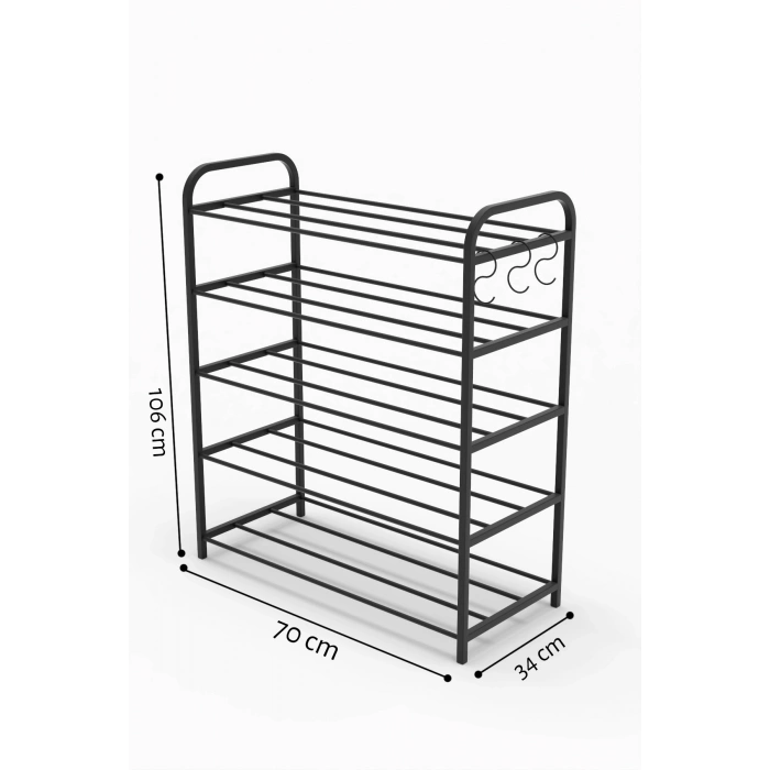 Ayakkabılık Metal 5 Katlı Ayakkabı Düzenleyici Çok Amaçlı Raf