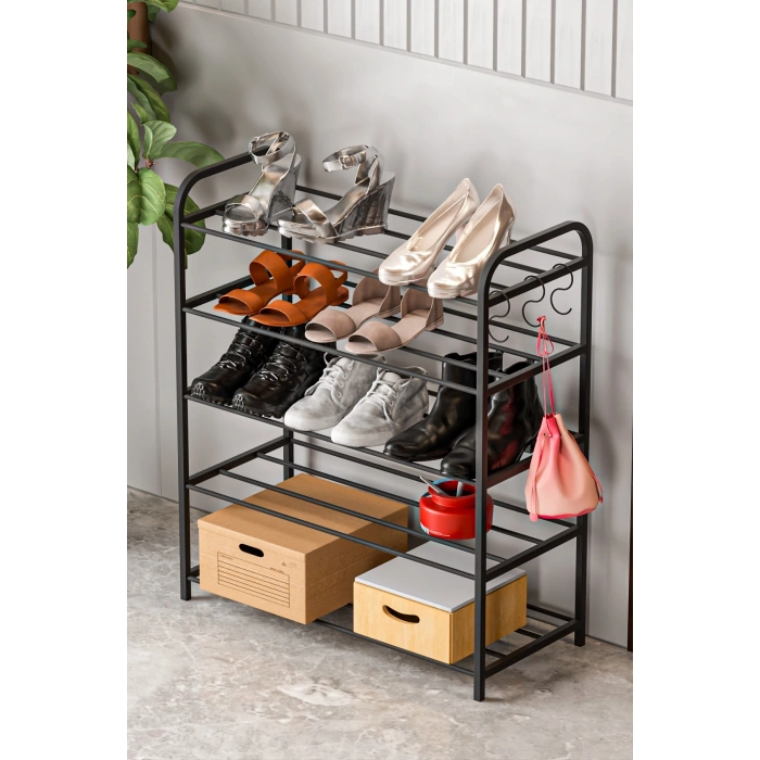 Ayakkabılık Metal 5 Katlı Ayakkabı Düzenleyici Çok Amaçlı Raf