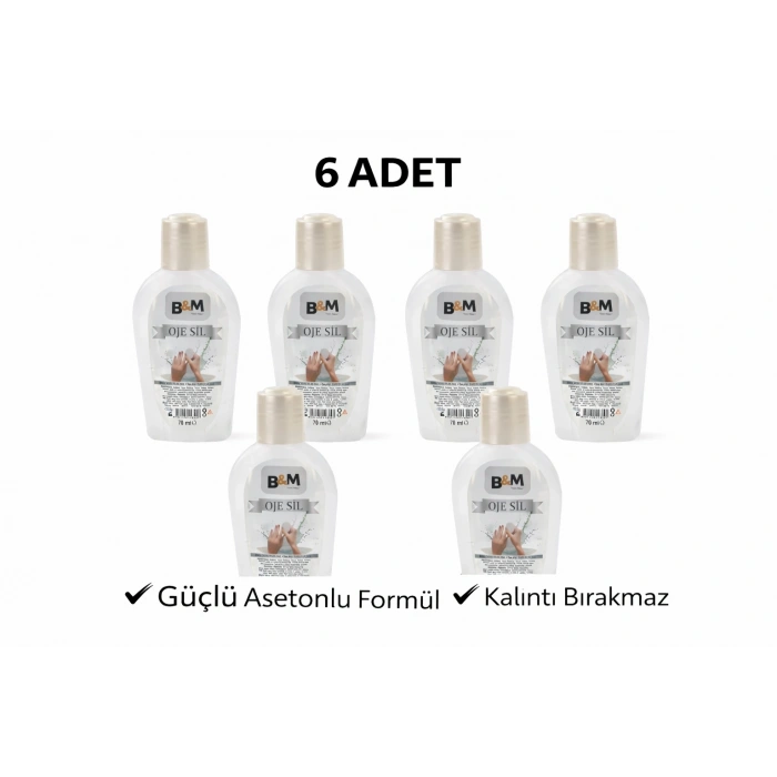 B&M Oje Sil 70 ml Asetonlu Oje Çıkarıcı Güçlü Formül 6 ADET