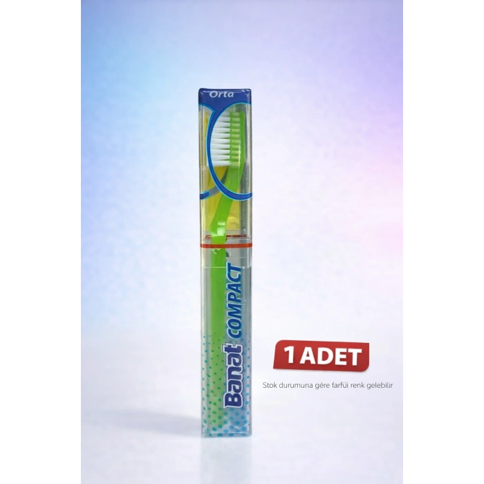 Banat Compact Kutulu Diş Fırçası 1 Adet Orta Sert Koruyucu Kapaklı
