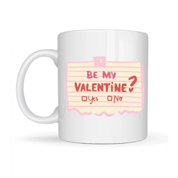 Be My Valentine Porselen Kupa – Model 8 Sevgiliye Özel Romantik Tasarım