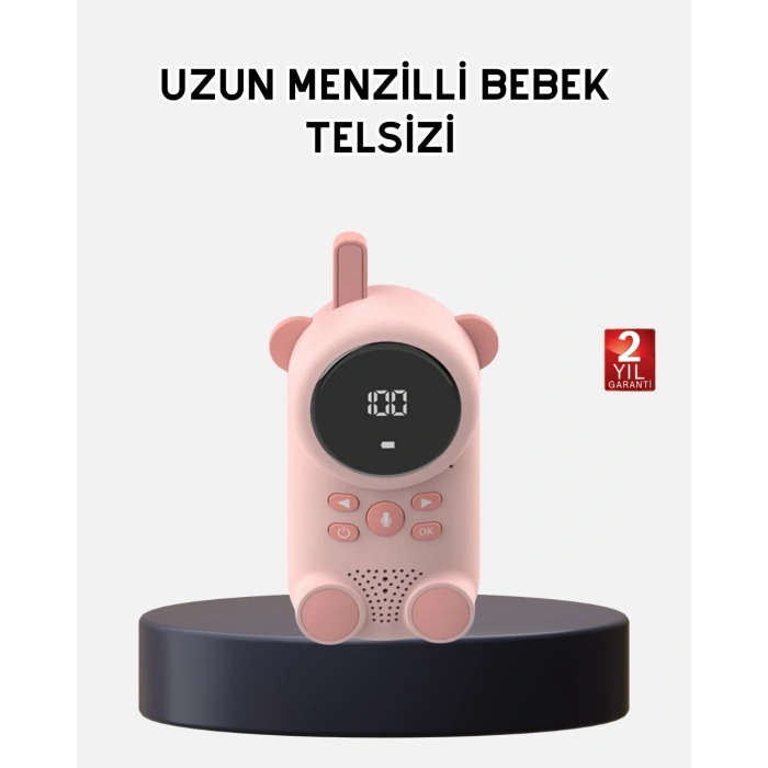 Bebek Telsizi LCD Ekran VOX İki Yönlü İletişim USB Şarj Hafif