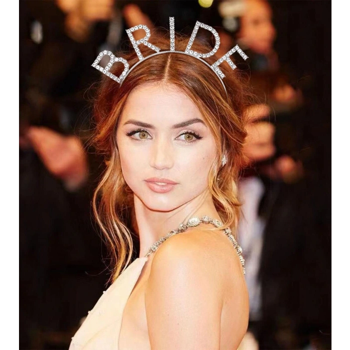 Bekarlığa Veda Kristal Taşlı Gümüş Bride Tacı