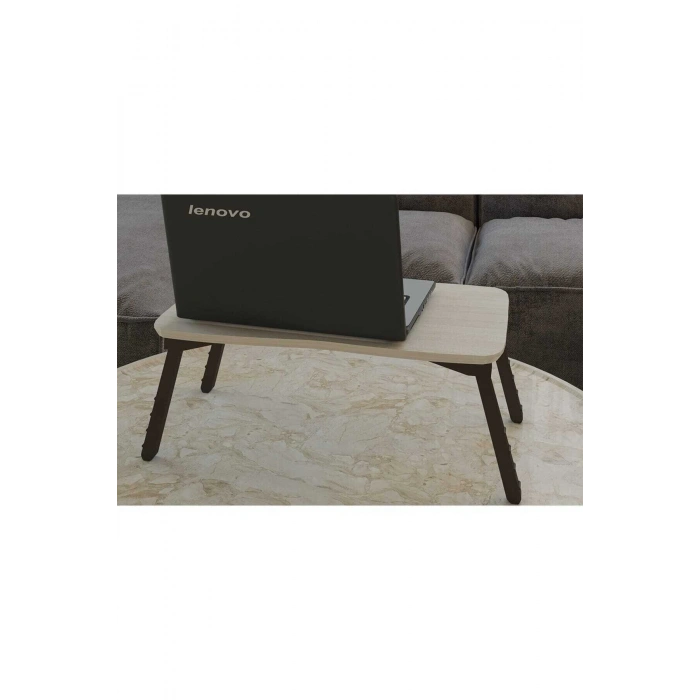 Beyaz Laptop Sehpa Çalışma Kahvaltı Masası
