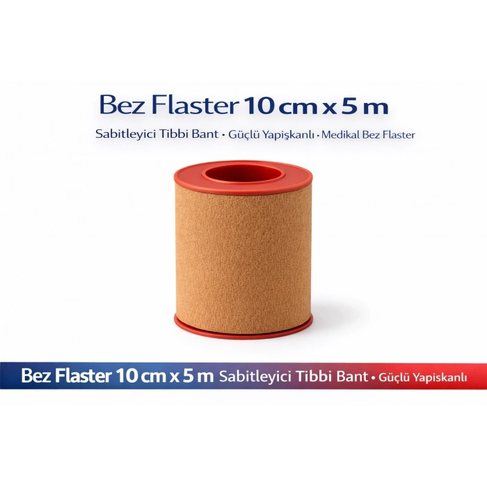 Bez Flaster 10 cm x 5 m Sabitleyici Tıbbi Bant Kahverengi Bez Flaster Güçlü Yapışkanlı 1 Adet
