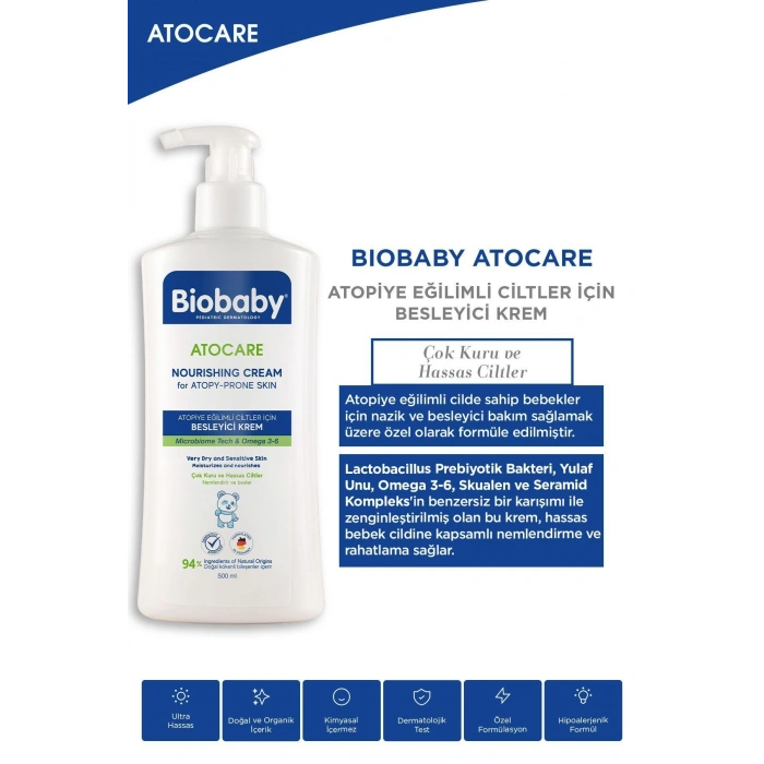 Biobaby Atocare Besleyici Krem 500 ml
