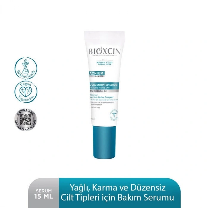 Bioxcin Acnium Karma ve Yağlı Ciltler İçin Konsantre Bakım Serumu 15 ml