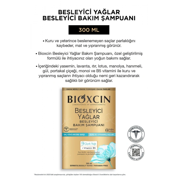 Bioxcin Besleyici Yağlar Şampuan 300 ml