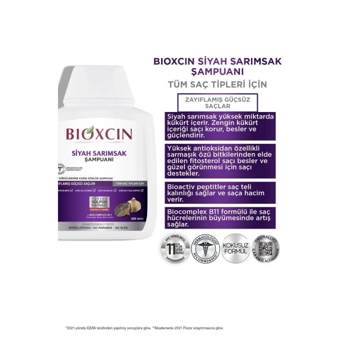 Bioxcin Siyah Sarımsak Şampuanı 300 ml