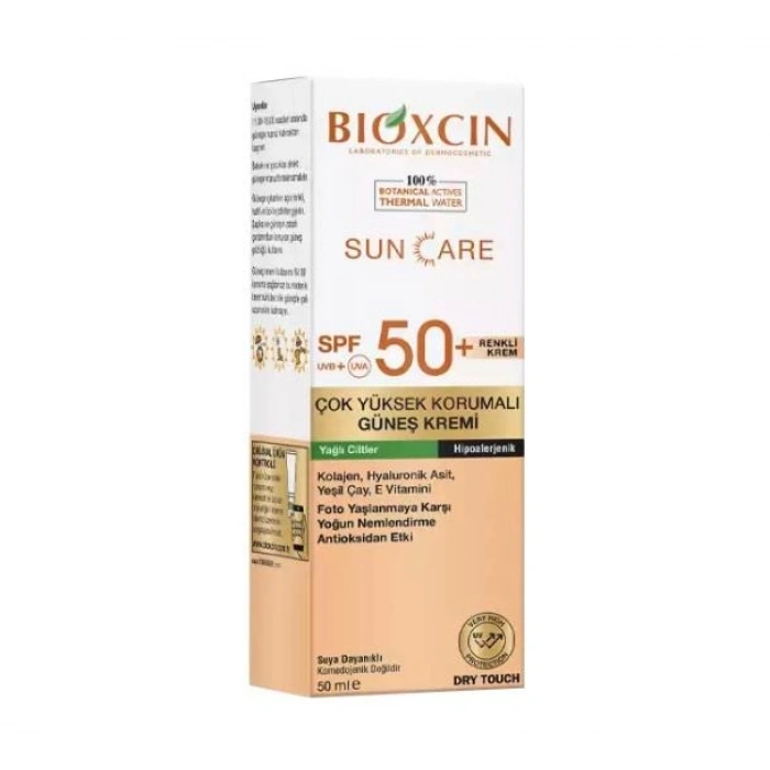 Bioxcin Sun Care Çok Yüksek Korumalı Renkli Güneş Kremi SPF50+ 50 ML - Yağlı Ciltler İçin