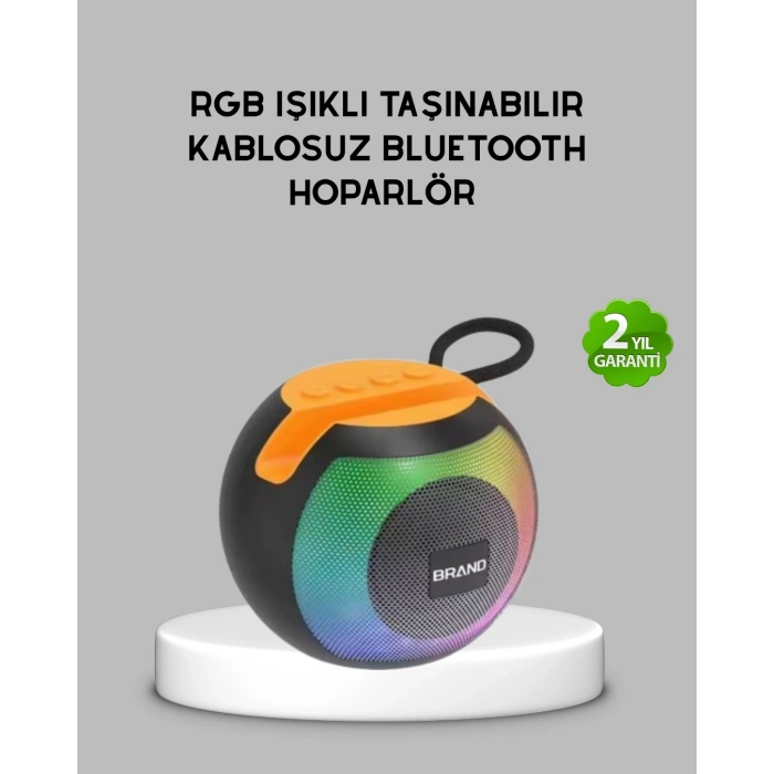 Bluetooth 5.0 Hoparlör – RGB Işıklı, Güçlü Bas ve 360° Surround Ses