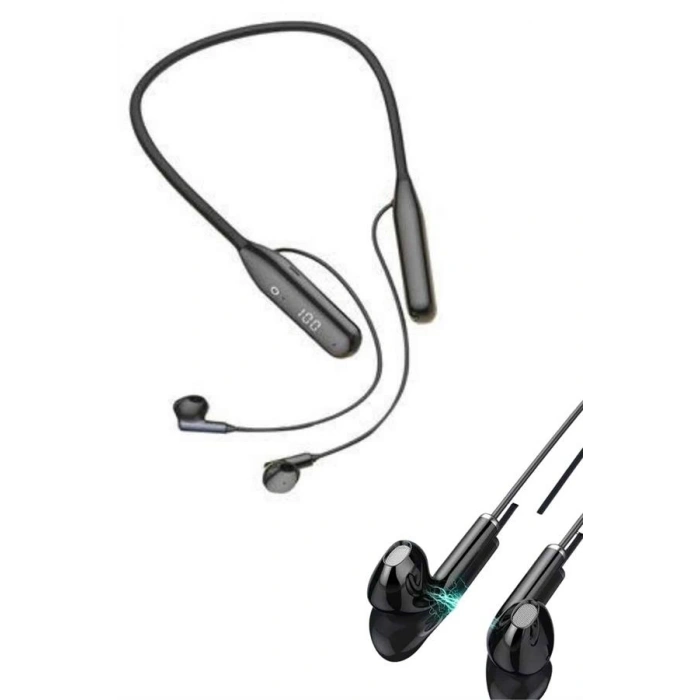 Boyun Bantlı Kablolu Yüksek Ses Kaliteli Bluetooth Kulaklık Uzun Pil Ömrü