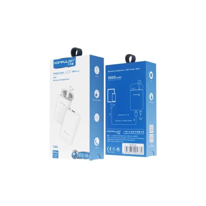 BTS08 Kablosuz Airpods Kulaklık Powerbank 5.000 mAh