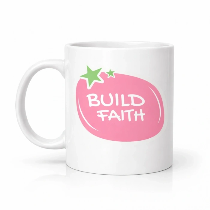 Build Faith UMUDUNU İNŞA ET Yazılı Porselen Kupa MODEL 151 – Motivasyon Temalı, Kahve & Çay Kupası – Hediye Seçeneği