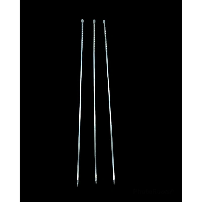 Burgulu Kuşbaşı Şişi - Metal - Kalın Kare - 50 cm