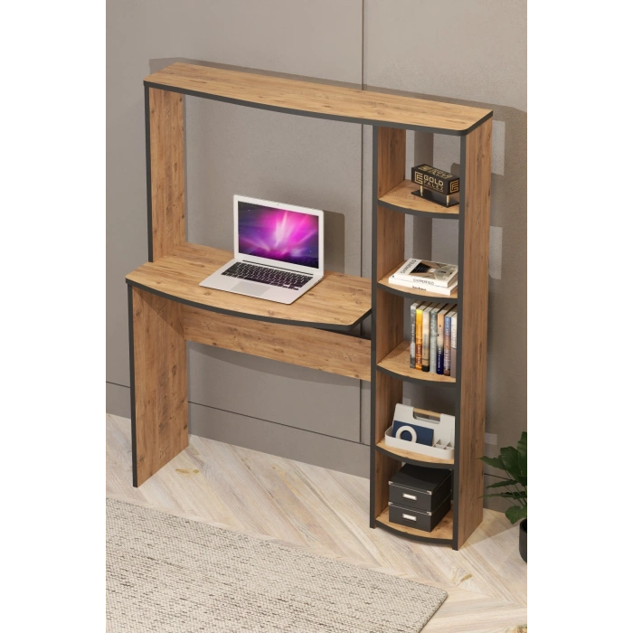 Çalışma Masası 5 Raflı Kitaplık Atlantik Çam