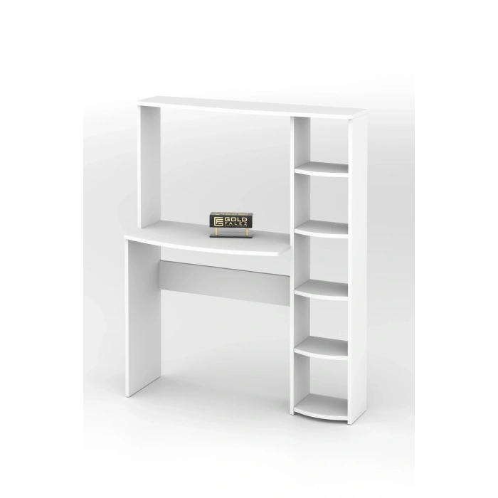 Çalışma Masası 5 Raflı Kitaplık Beyaz