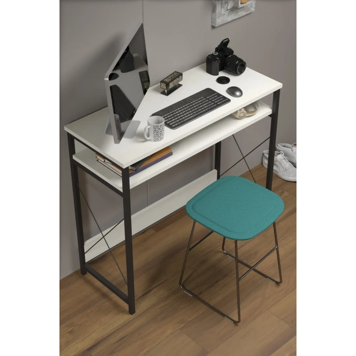 Çalışma Masası  Bilgisayar Laptop Ofis Masası Okul Ev Beyaz