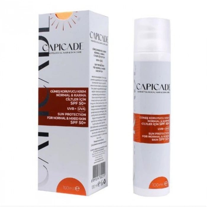 Capicade Güneş Koruyucu Krem Normal ve Karma Ciltler İçin Spf 50+ 100 ml