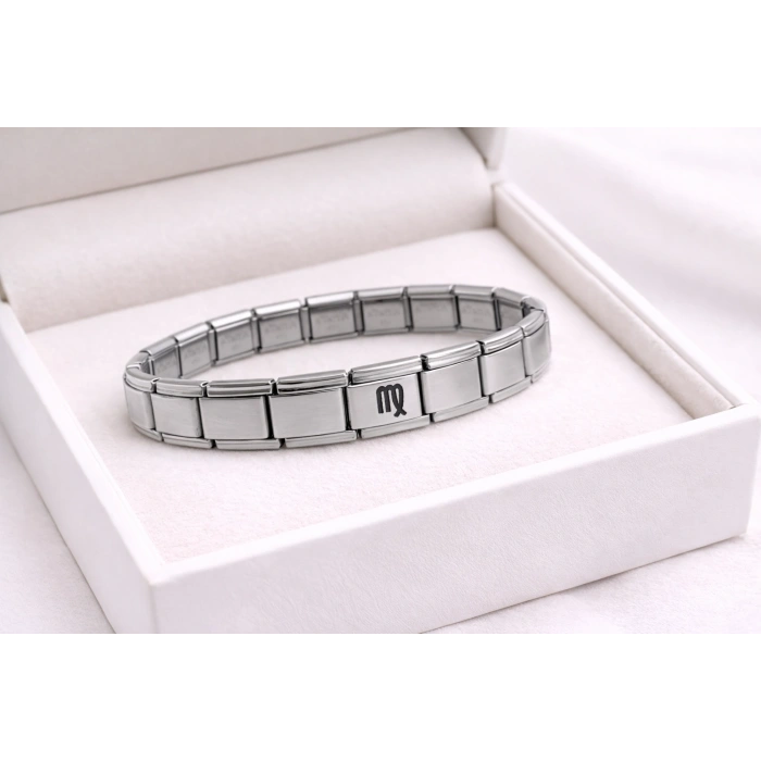 Çelik Nomination Bileklik Başak Burcu | Paslanmaz Çelik Burç Bilekliği | Zarif ve Şık Tasarım