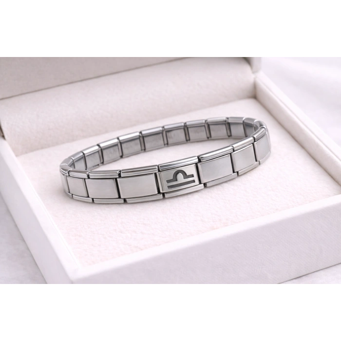 Çelik Nomination Bileklik Terazi Burcu | Paslanmaz Çelik Burç Charm Detaylı | Zarif ve Dengeli Tasarım