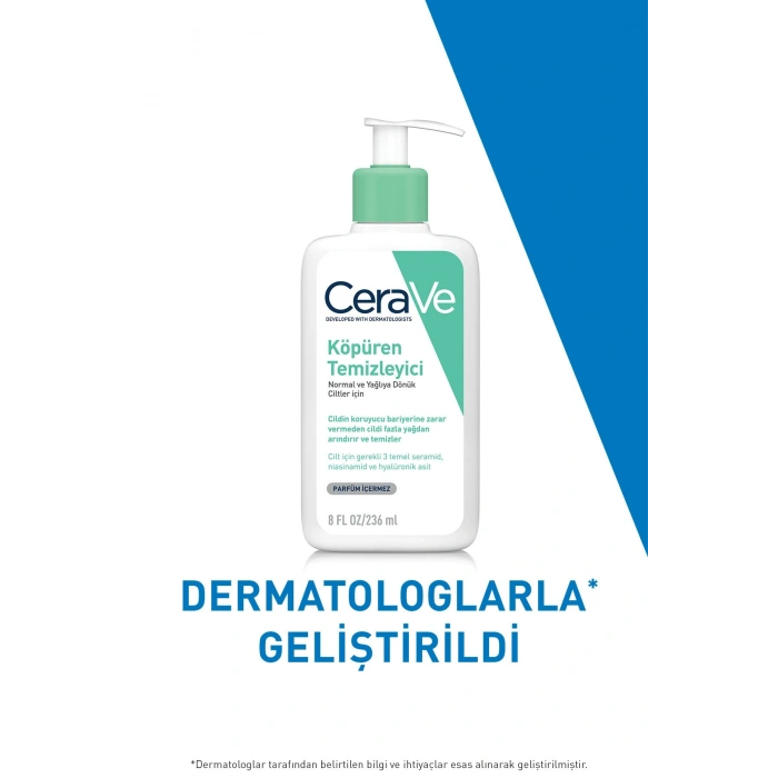 CeraVe Normal Ve Yağlı Ciltler İçin Köpüren Temizleyici 236 ml