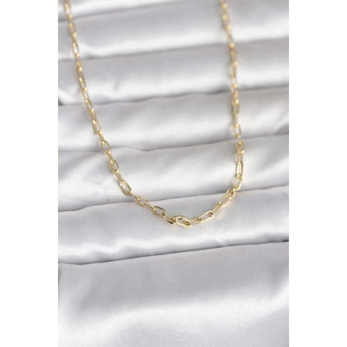 CM 14K Gold Renk Ataç Zincir Model 60 cm Kadın Kolye