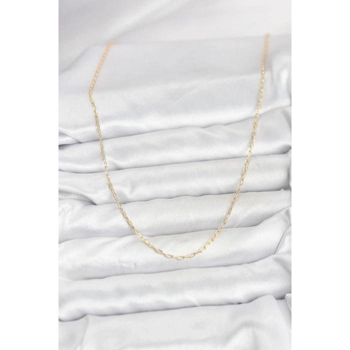 CM 14K Gold Renk Ataç Zincir Model 60 cm Kadın Kolye