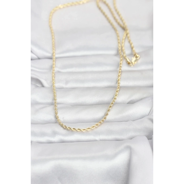 CM 14K Gold Renk Burgu Model Zincirli 60 cm Kadın Kolye