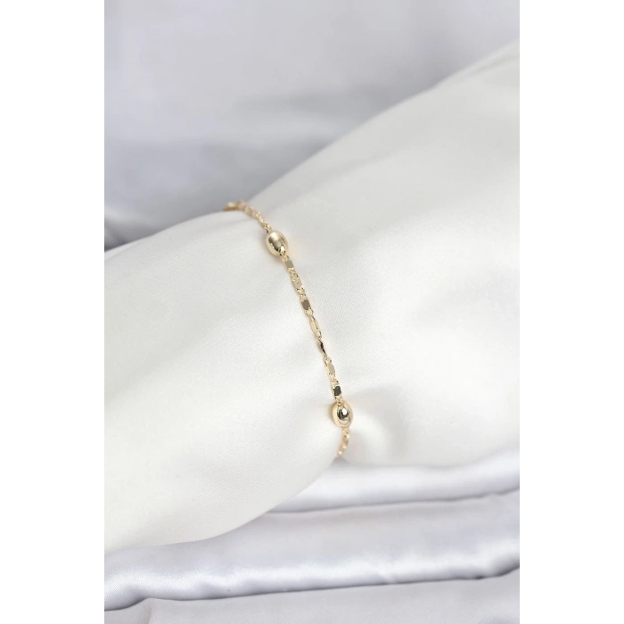 CM 14K Gold Renk Damla Topçuk Model Kadın Bileklik