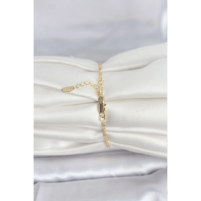 CM 14K Gold Renk Ezme Burgu Zincir Model Kadın Bileklik