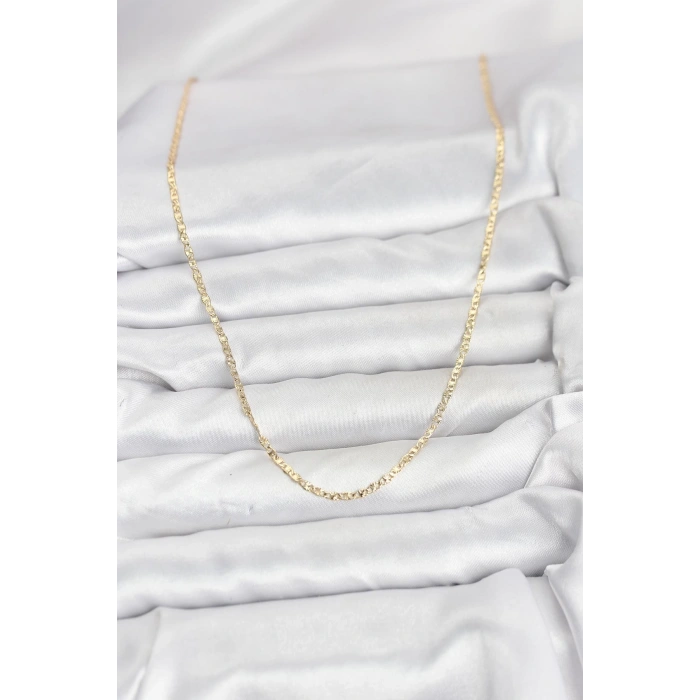 CM 14K Gold Renk Pirinç Lazer Model 60 cm Kadın Kolye