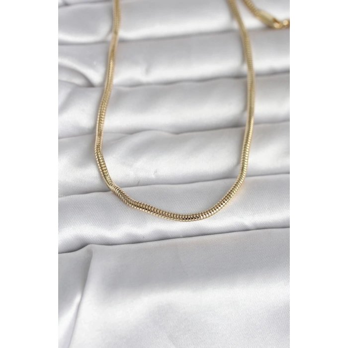 CM 14K Gold Renk Yılan Zincir Model 60 cm Kadın Kolye