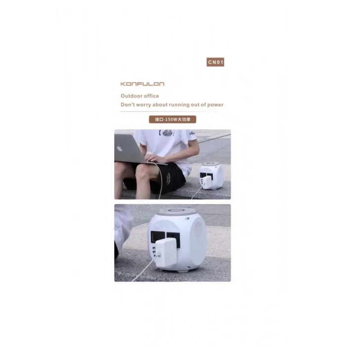 CN01 Powerbank 45.000 mAh Kamp Şarj PD - Beyaz