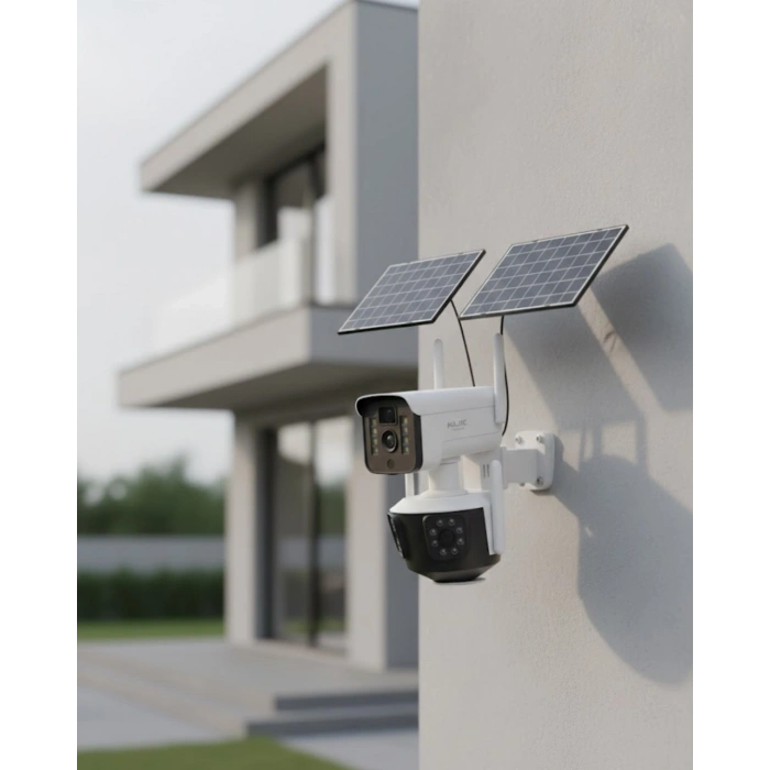Çoklu Lensli 9MP Solar IP Kamera Uzaktan İzleme ve Alarm Bildirimli