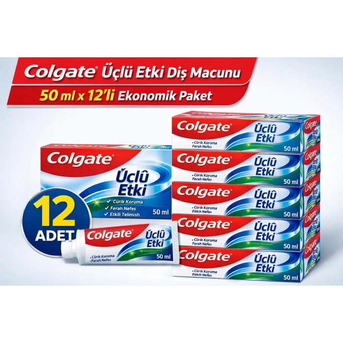 Colgate Üçlü Etki Diş Macunu 50 ml Çürük Koruma & Ferah Nefes 1 ADET