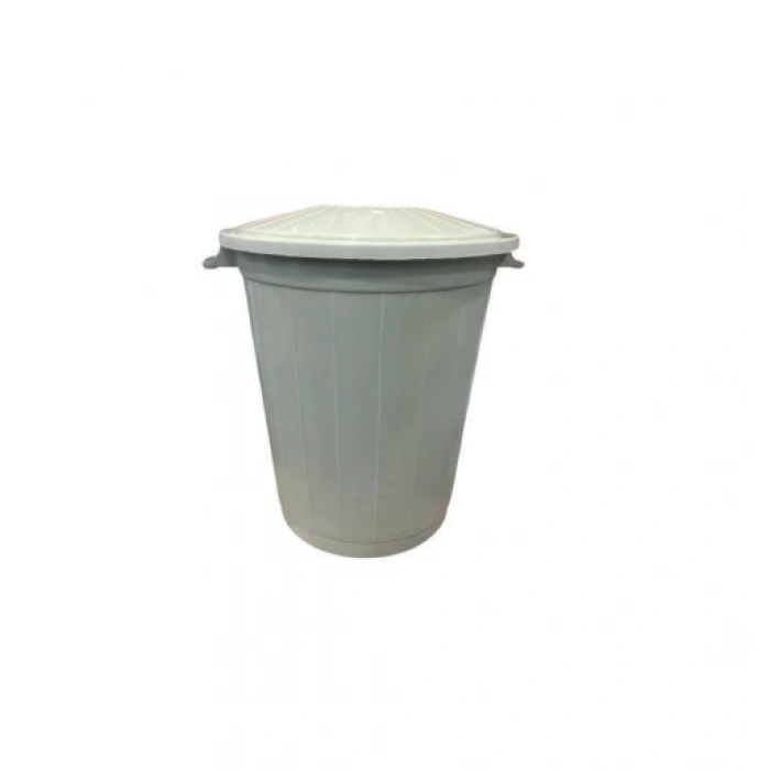 Çöp Kovası 50 Lt Çöp Kovası Kapaklı Büyük Boy Çöp Bidonu Dayanıklı Çöp Kovası - Gri