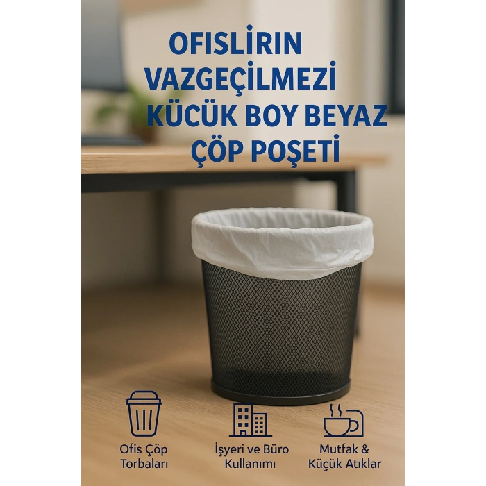 ÇÖP TORBASI-KÜÇÜK BOY ÇÖP POŞETİ- OFİS ÇÖP ÇÖPETİ- 50X40 CM - 40 LI- 5 PAKET