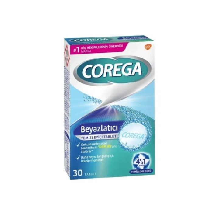 Corega Diş Protezi Beyazlatıcı Temizleyici 30 Tablet