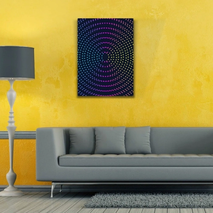 Dairesel sıralı Renkli Noktalar Kanvas Tablo 50 x 70