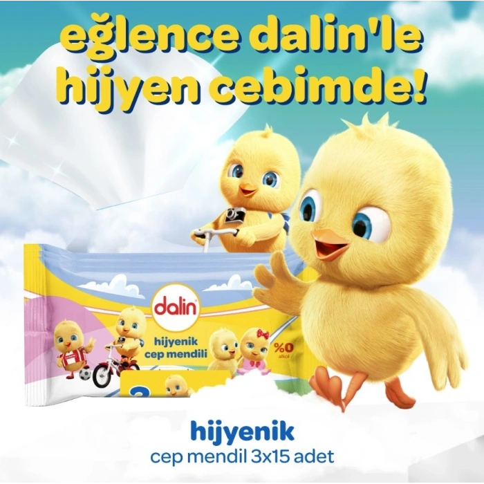 Dalin Hijyenik Islak Cep Mendil 3lü 15 Yaprak