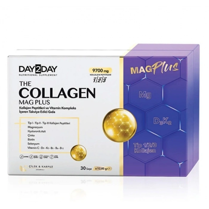 Day2Day Collagen Mag Plus Çilek Karpuz Aromalı 30 Saşe