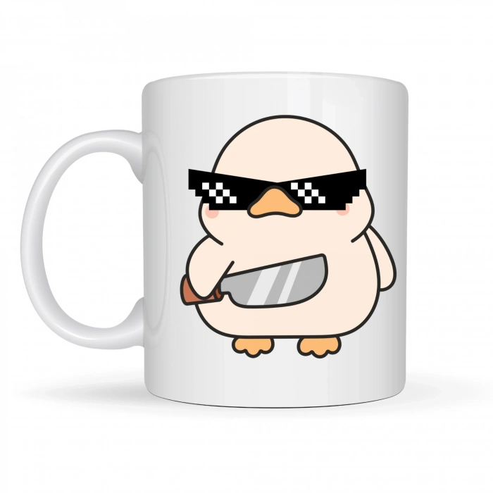 “Deal With It” Havalı Ördek Tasarımlı Porselen Kupa MODEL 80 – Eğlenceli, Mizahi & Hediyelik Kahve Kupası