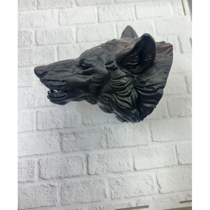 Dekoratif Asılabilir Siyah Ayı Başı 3D Duvar Heykeli 25x19 cm