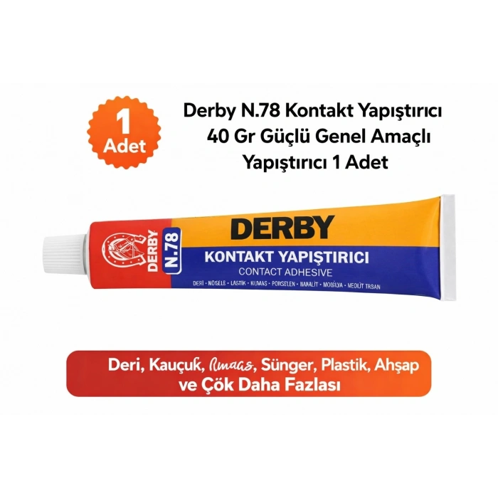 Derby N.78 Kontakt Yapıştırıcı 40 Gr Güçlü Genel Amaçlı Yapıştırıcı 1 Adet