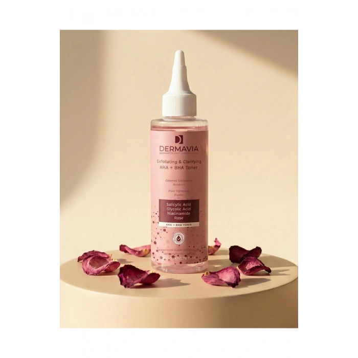 Dermavia AHA + BHA Tonik 200 ml - Gözenek Sıkılaştırıcı, Arındırıcı ve Cilt Yenileyici Tonik
