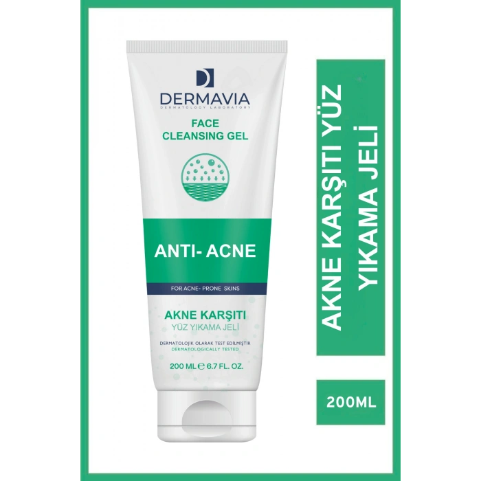 Dermavia Akne karşıtı Salisilik Asitli Parfümsüz Cilt Temizleyici Yüz Yıkama Jeli 200 ml